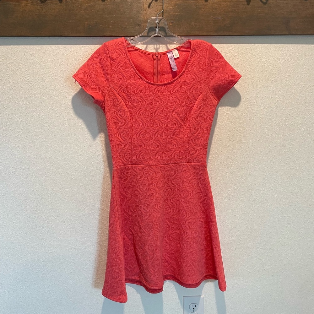 🧡 Francesca’s Classic Orange A-Line Short-Sleeve Dress